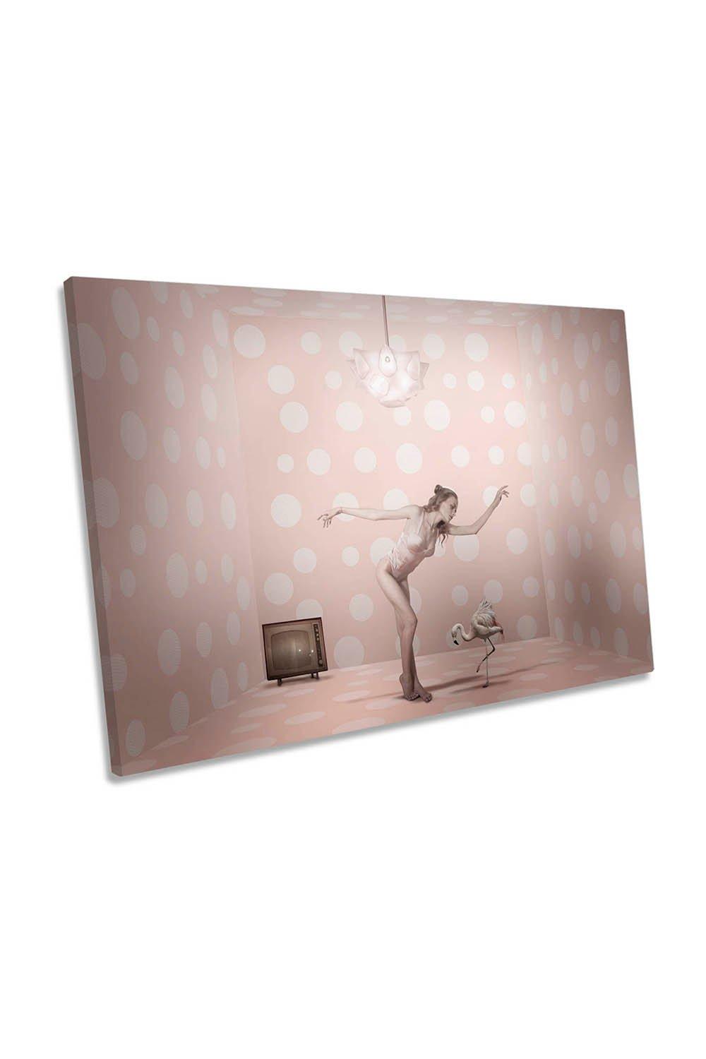 The Show must go on Pink Performance Canvas Wall Art Picture Print