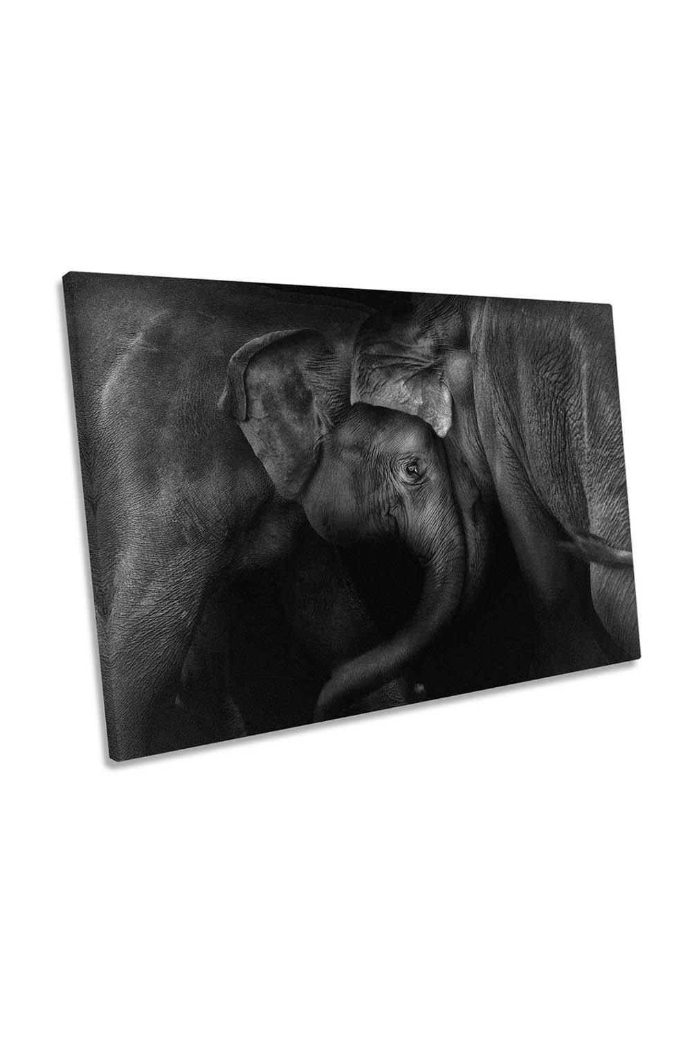 Elephants Family Wildlife Canvas Wall Art Picture Print