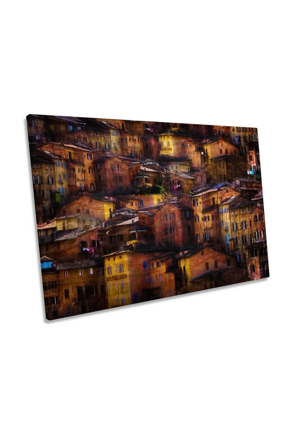 Living on the Hill Mountain Village Canvas Wall Art Picture Print