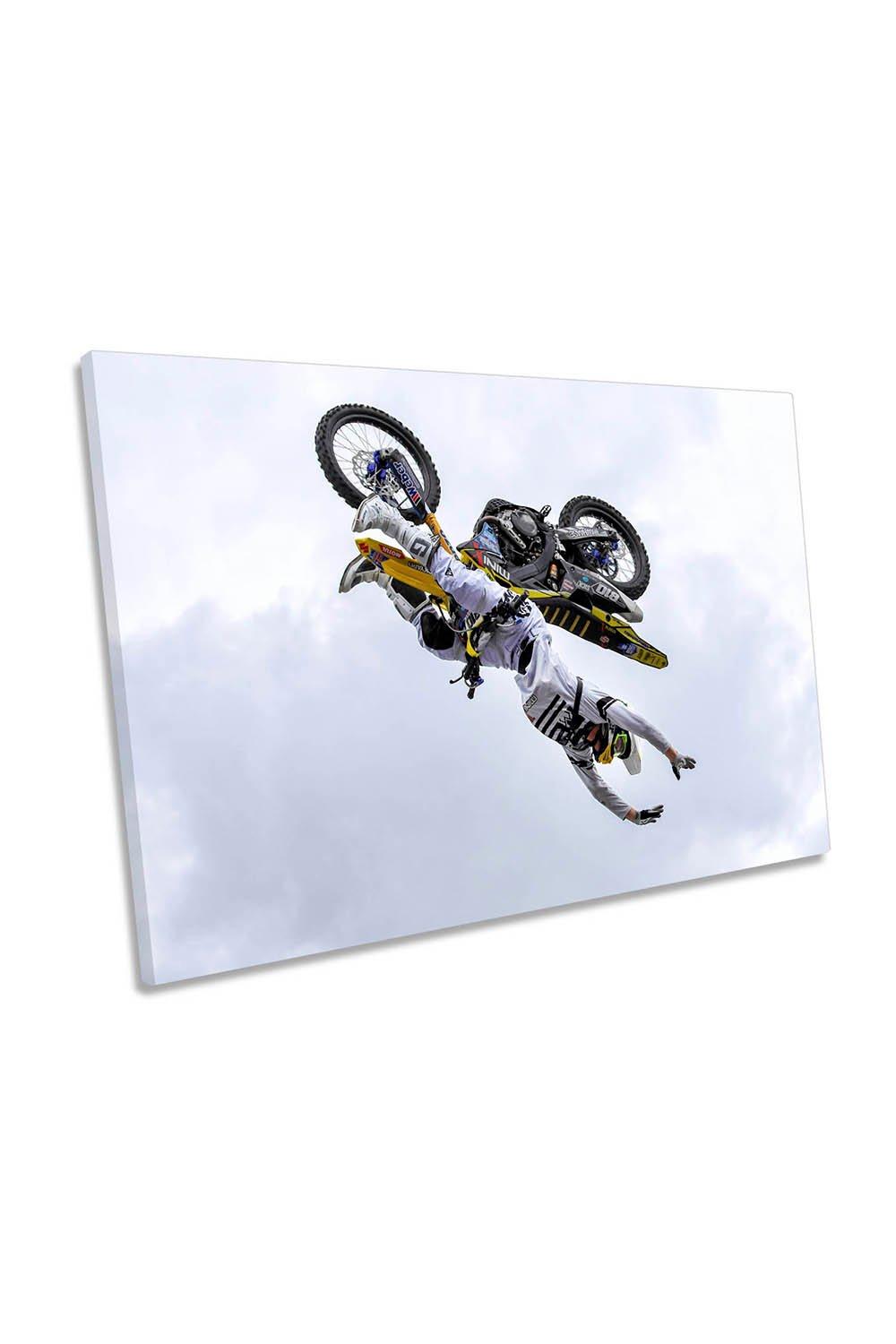 Freestyle Motocross Sports Motor Bike Canvas Wall Art Picture Print