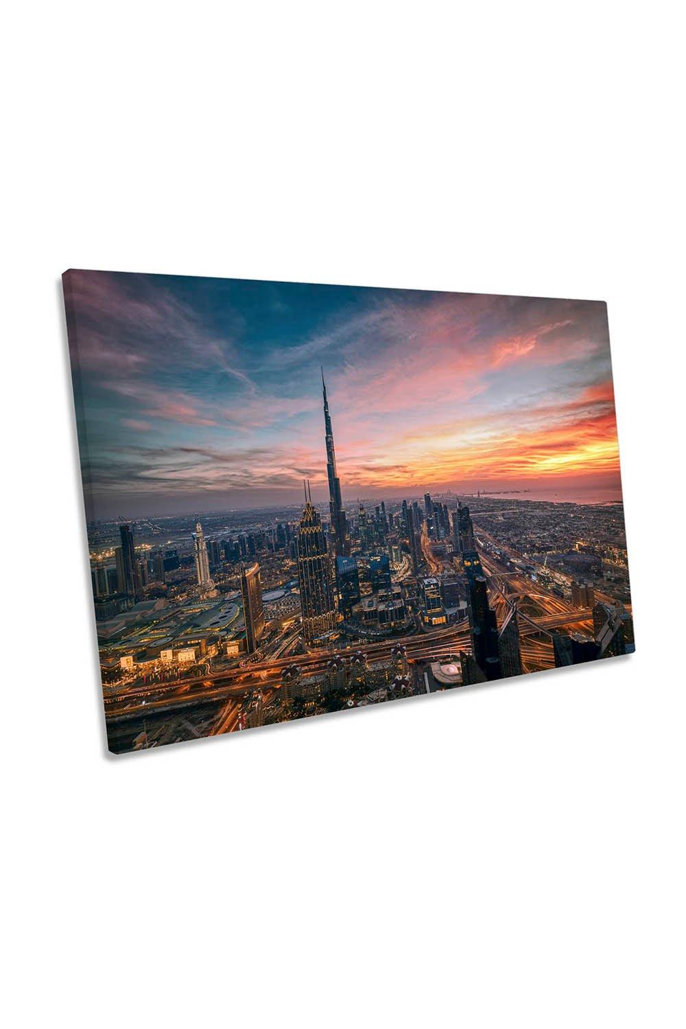 Infinity Dubai Sunset City Arb Amirates Canvas Wall Art Picture Print