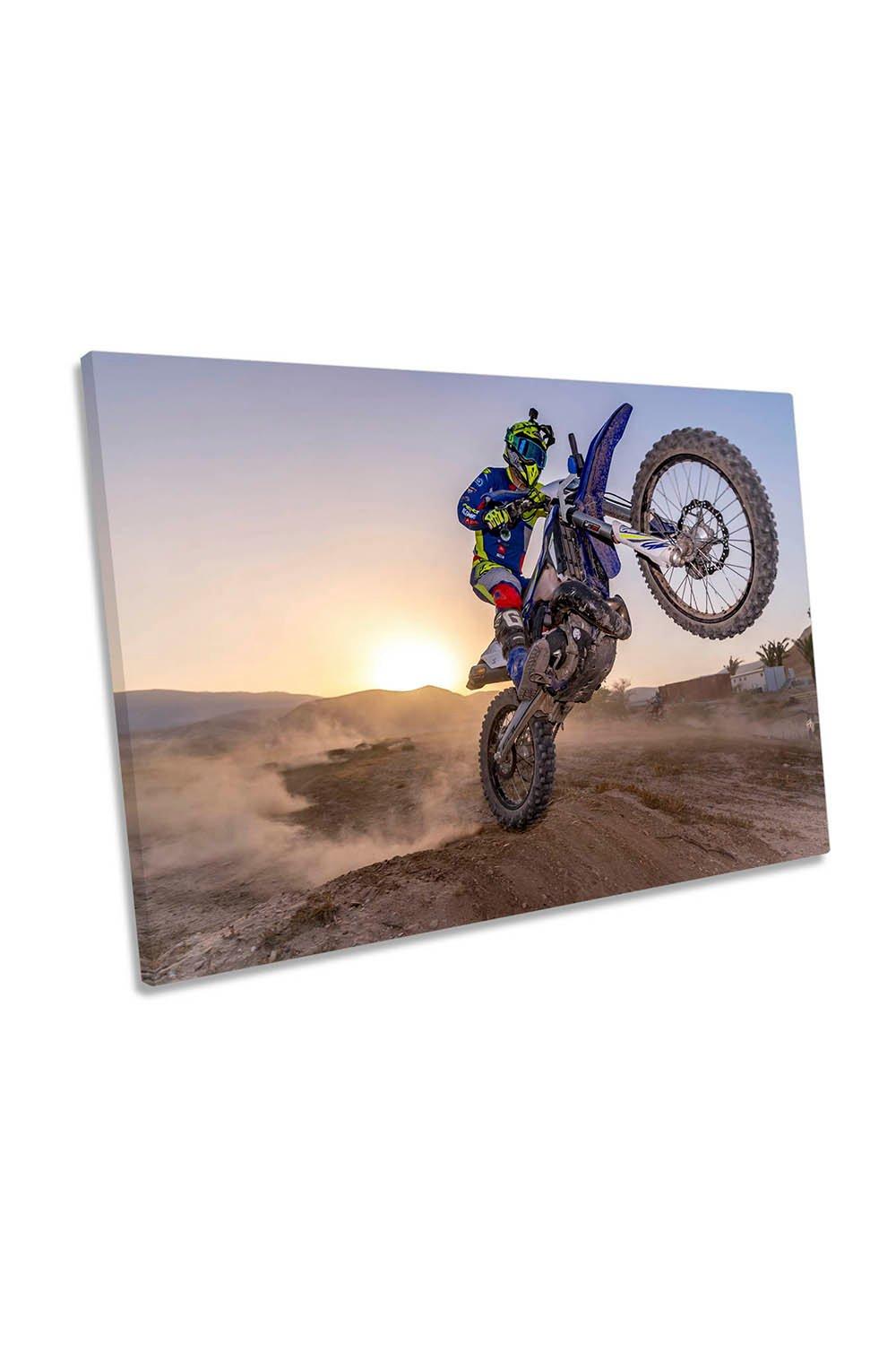 Jump Like Mario Motocross Extreme Sports Canvas Wall Art Picture Print