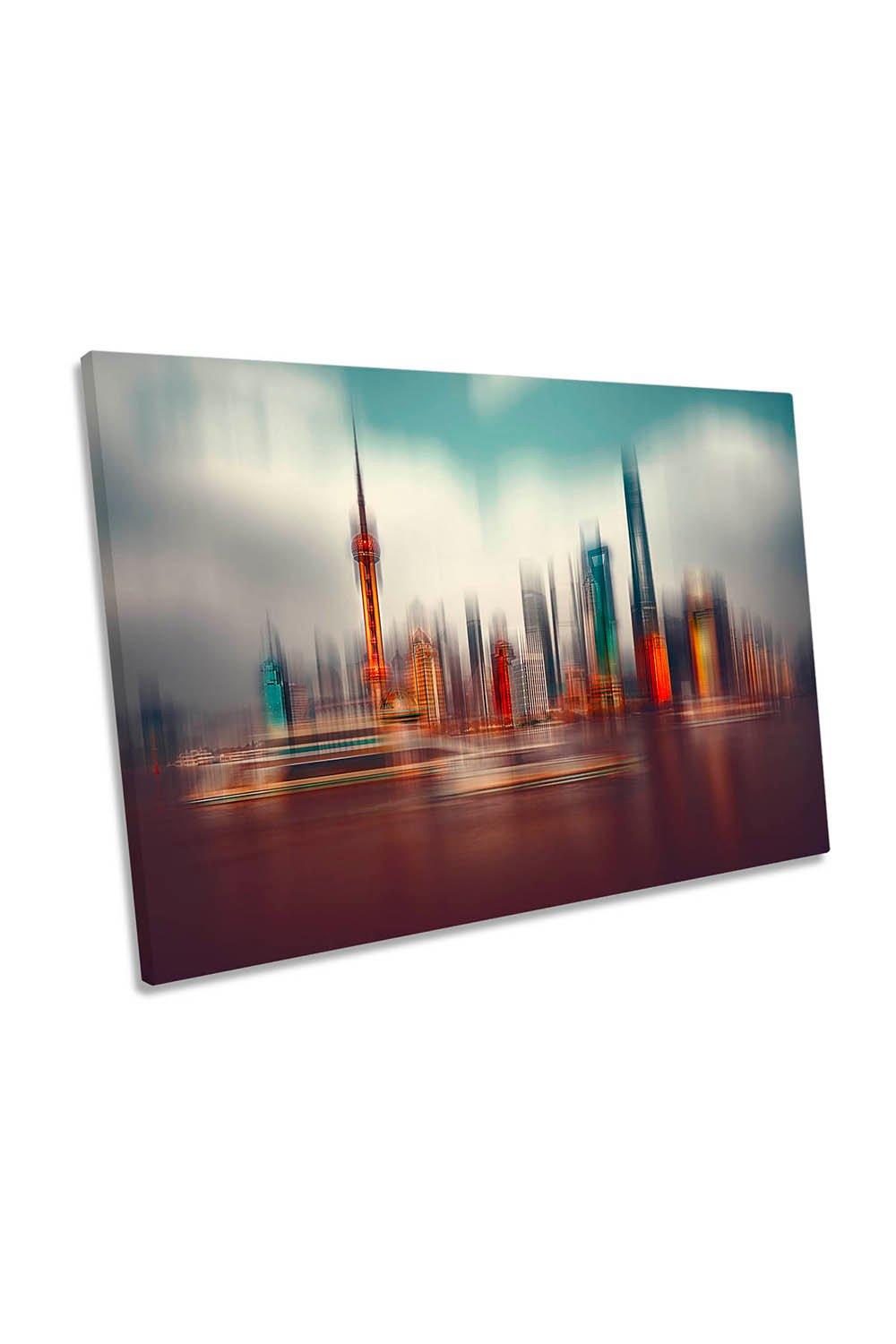 Colours of Shanghai China Abstract Canvas Wall Art Picture Print