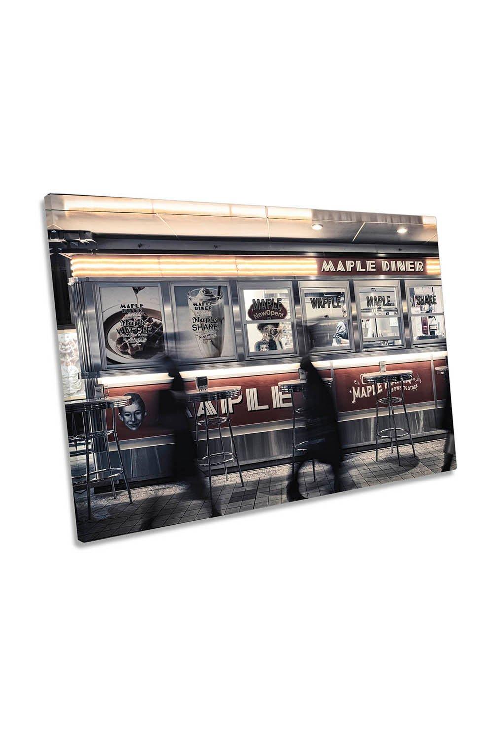 Diner Street Photography Urban Restaurant Canvas Wall Art Picture Print