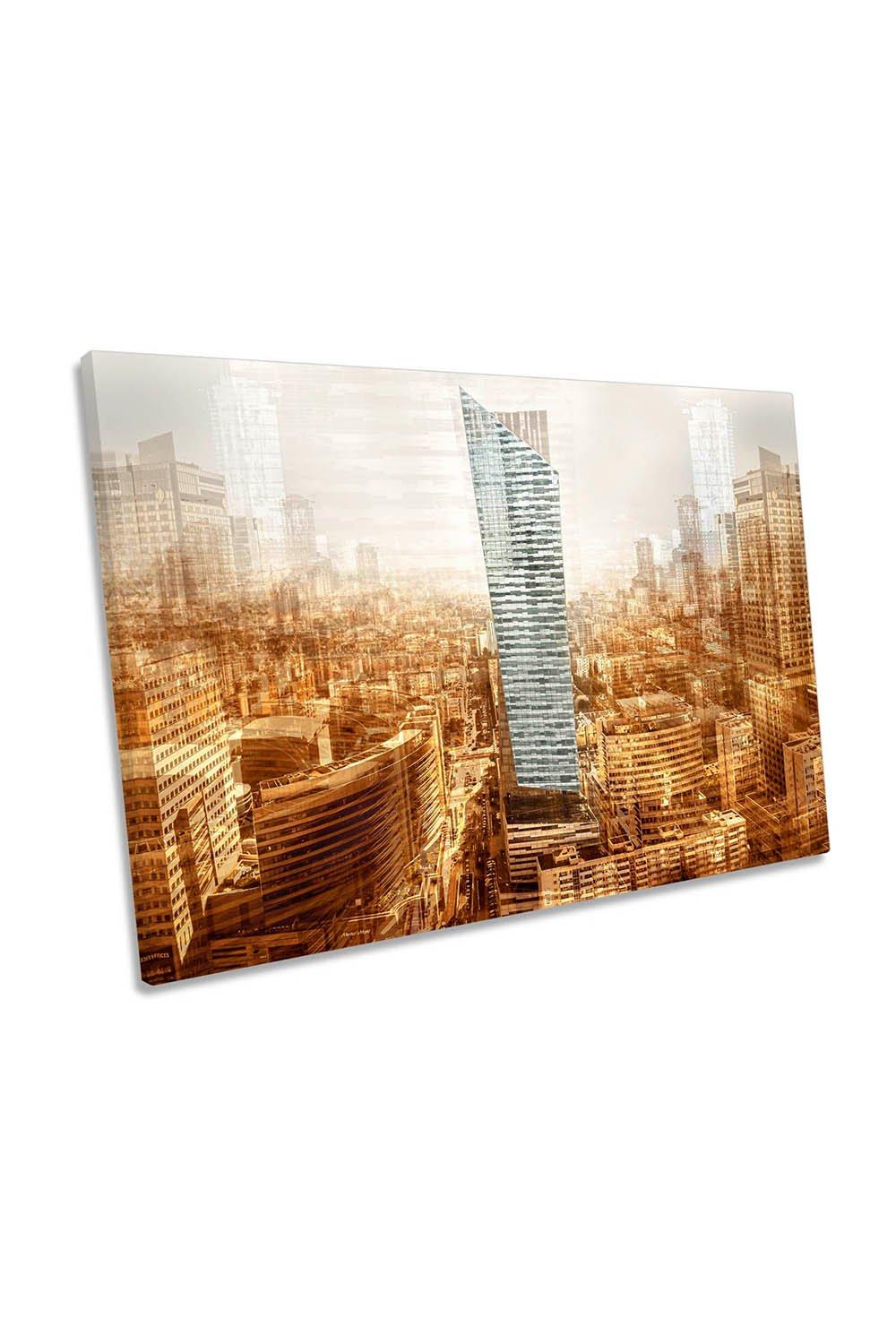 Warsaw Tower Poland City Abstract Canvas Wall Art Picture Print