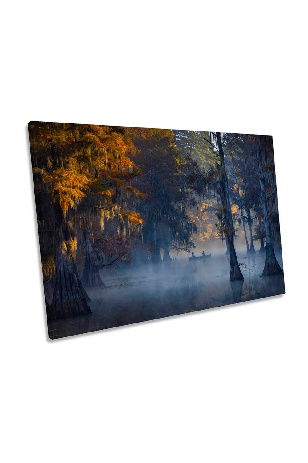 Mystical Exploration Adventure Lake Trees Canvas Wall Art Picture Print