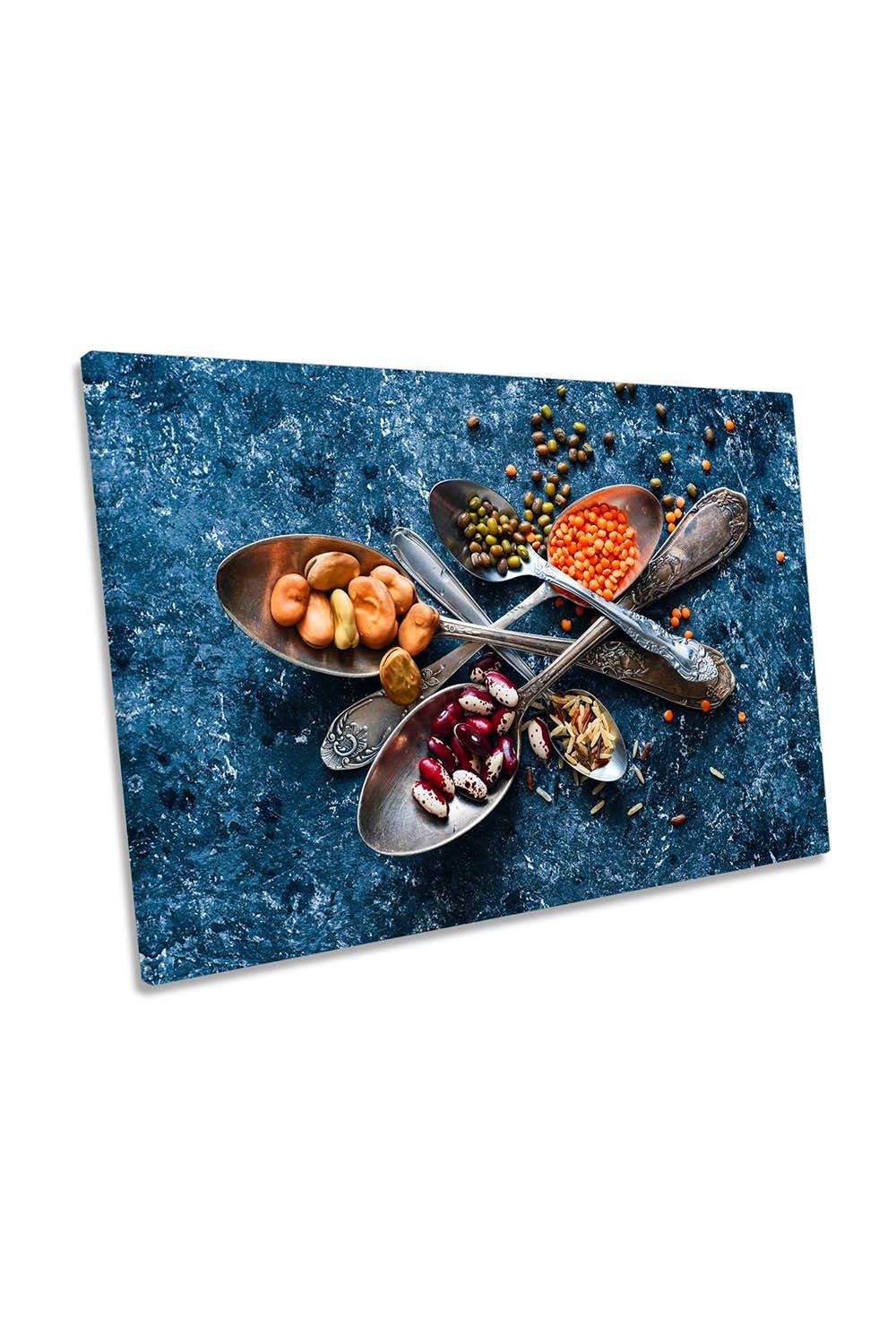 Spoons Healthy Food Kitchen Canvas Wall Art Picture Print