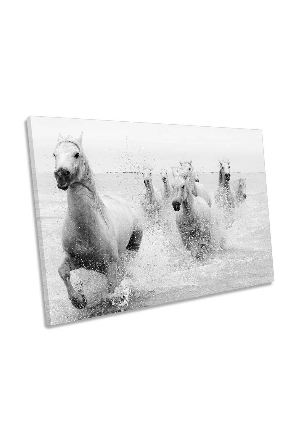We Are Coming White Horses Beach Canvas Wall Art Picture Print