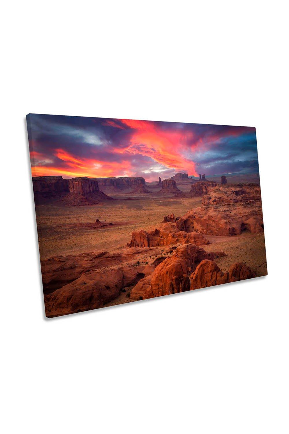 Hunts Mesa United States Monument Valley Canvas Wall Art Picture Print