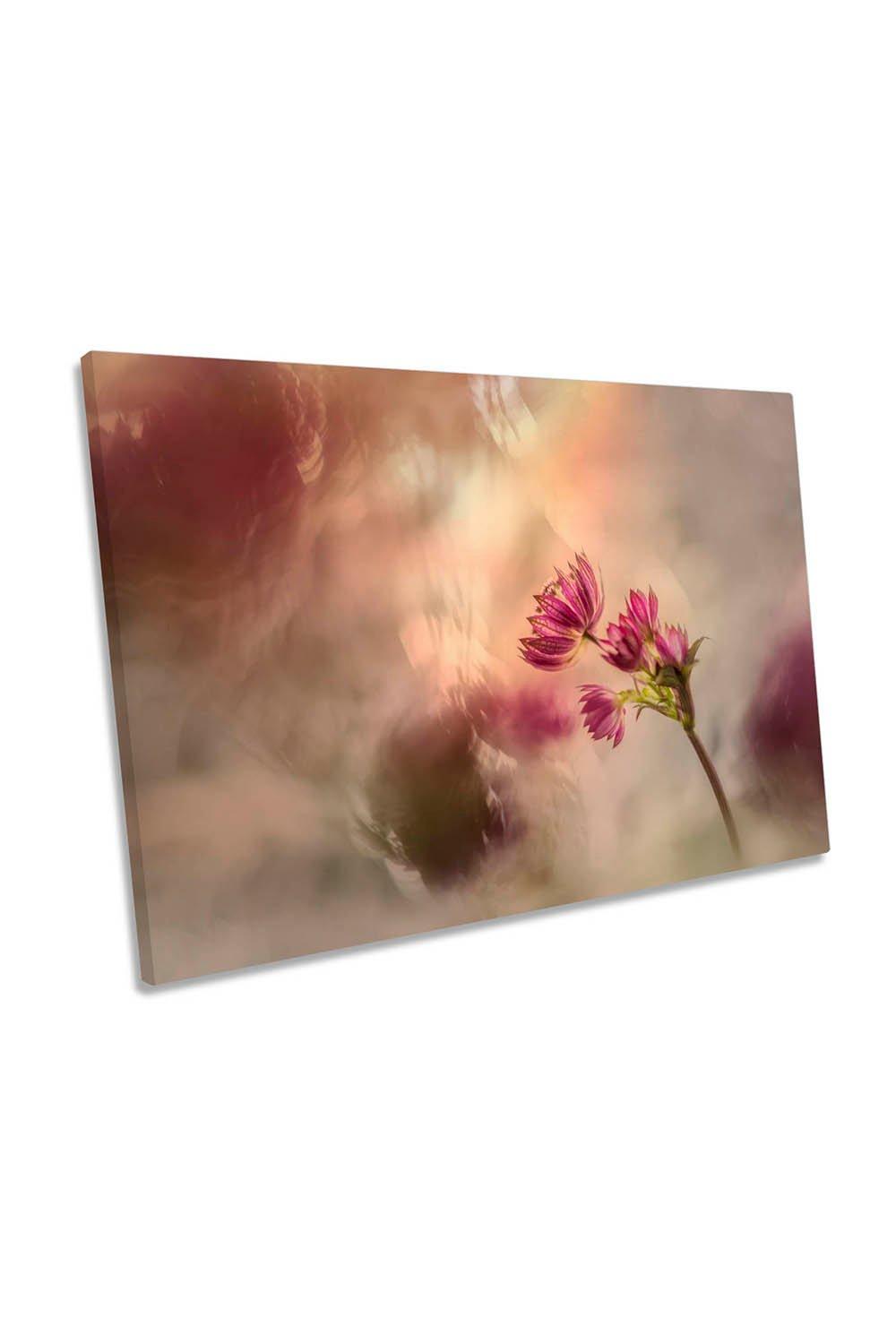 Soft and Light Pink Flower Floral Canvas Wall Art Picture Print