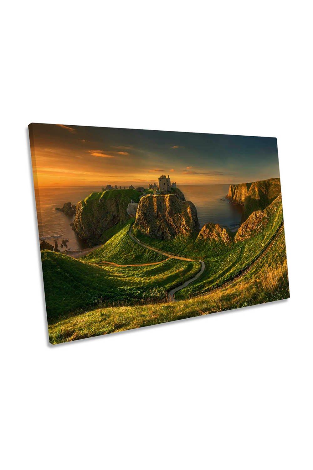 Dunnottar Castle Scotland Sunset Canvas Wall Art Picture Print
