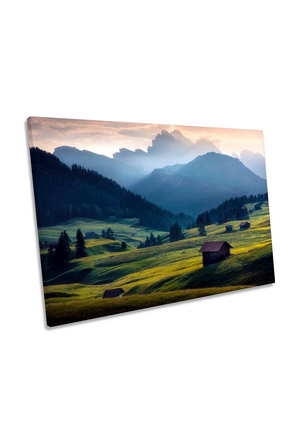Seister Alm Dolomites Italy Landscape Canvas Wall Art Picture Print