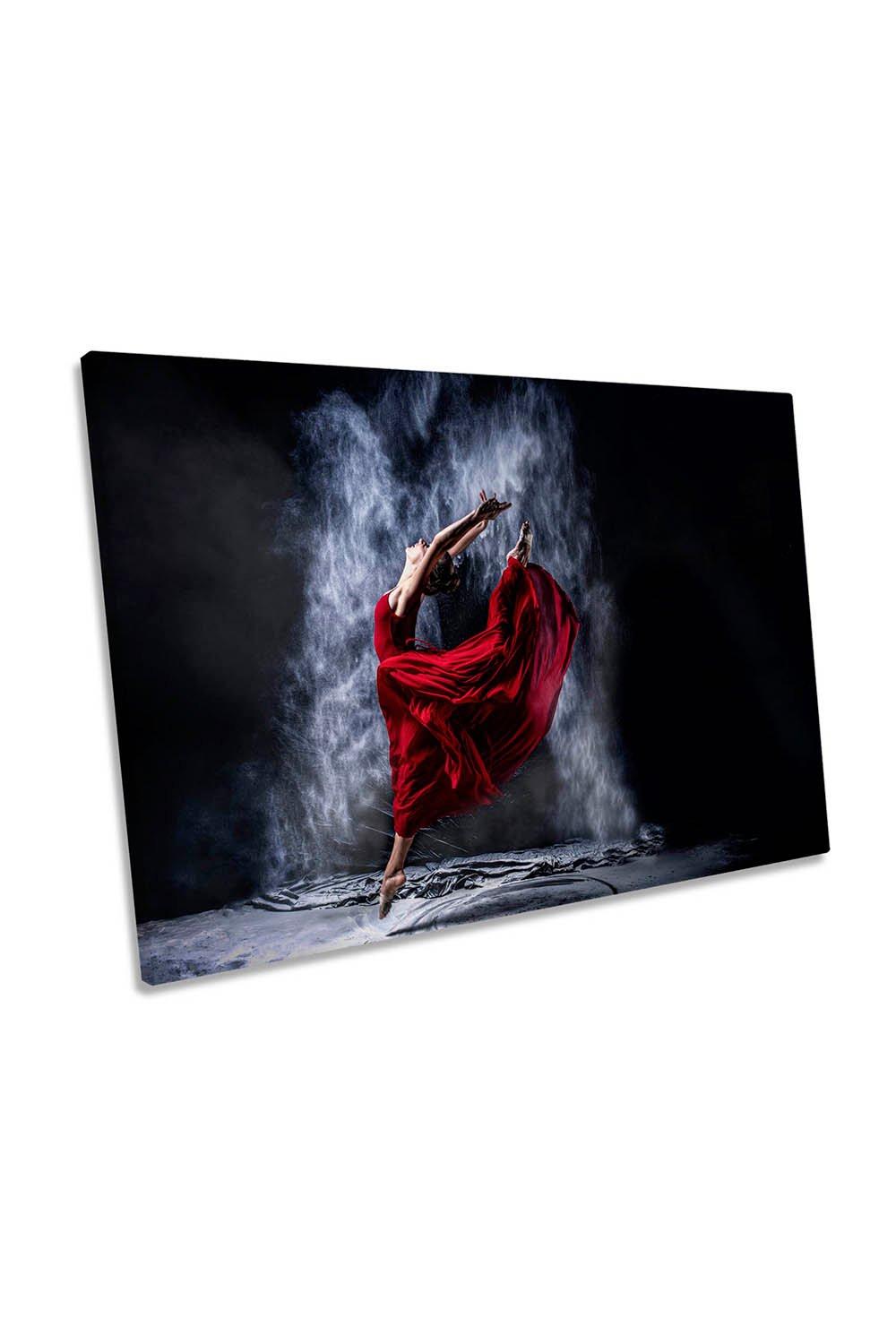 Red Dancing Ballet Fashion Dress Canvas Wall Art Picture Print