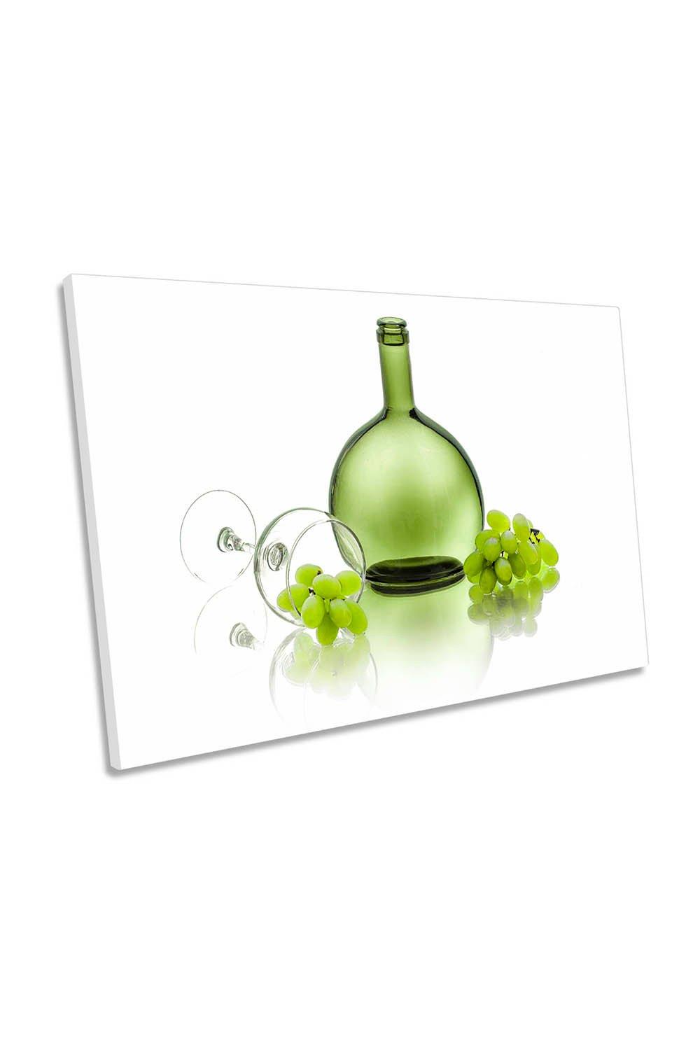 Green Grapes Vase Kitchen Canvas Wall Art Picture Print