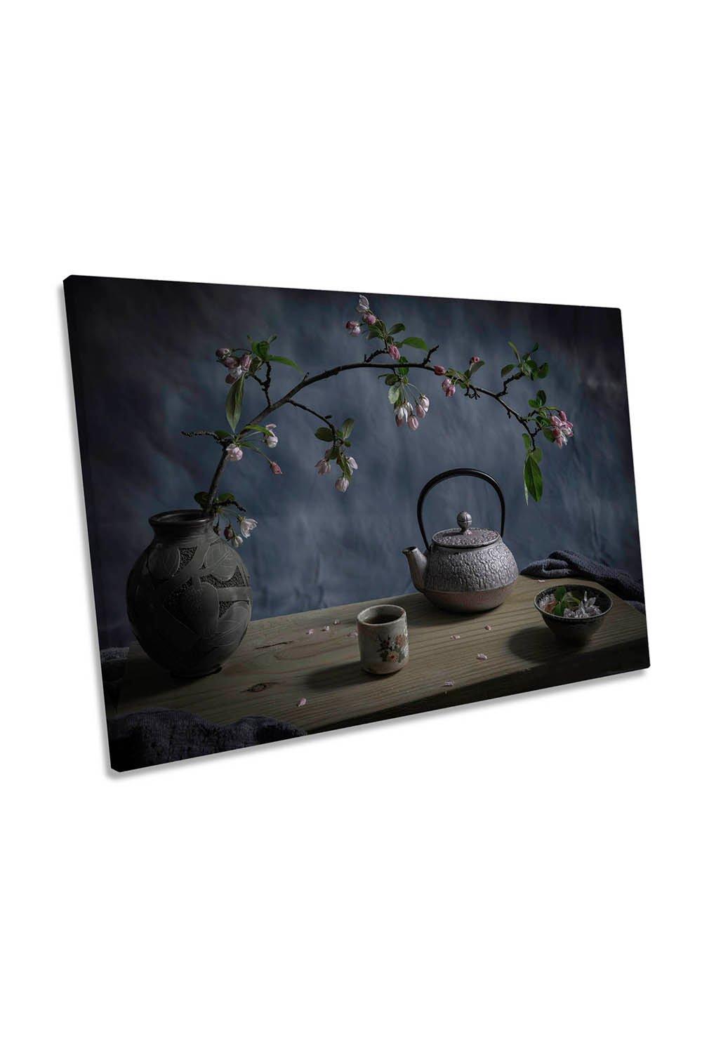 Japan Tea Pot Cup Kitchen Canvas Wall Art Picture Print