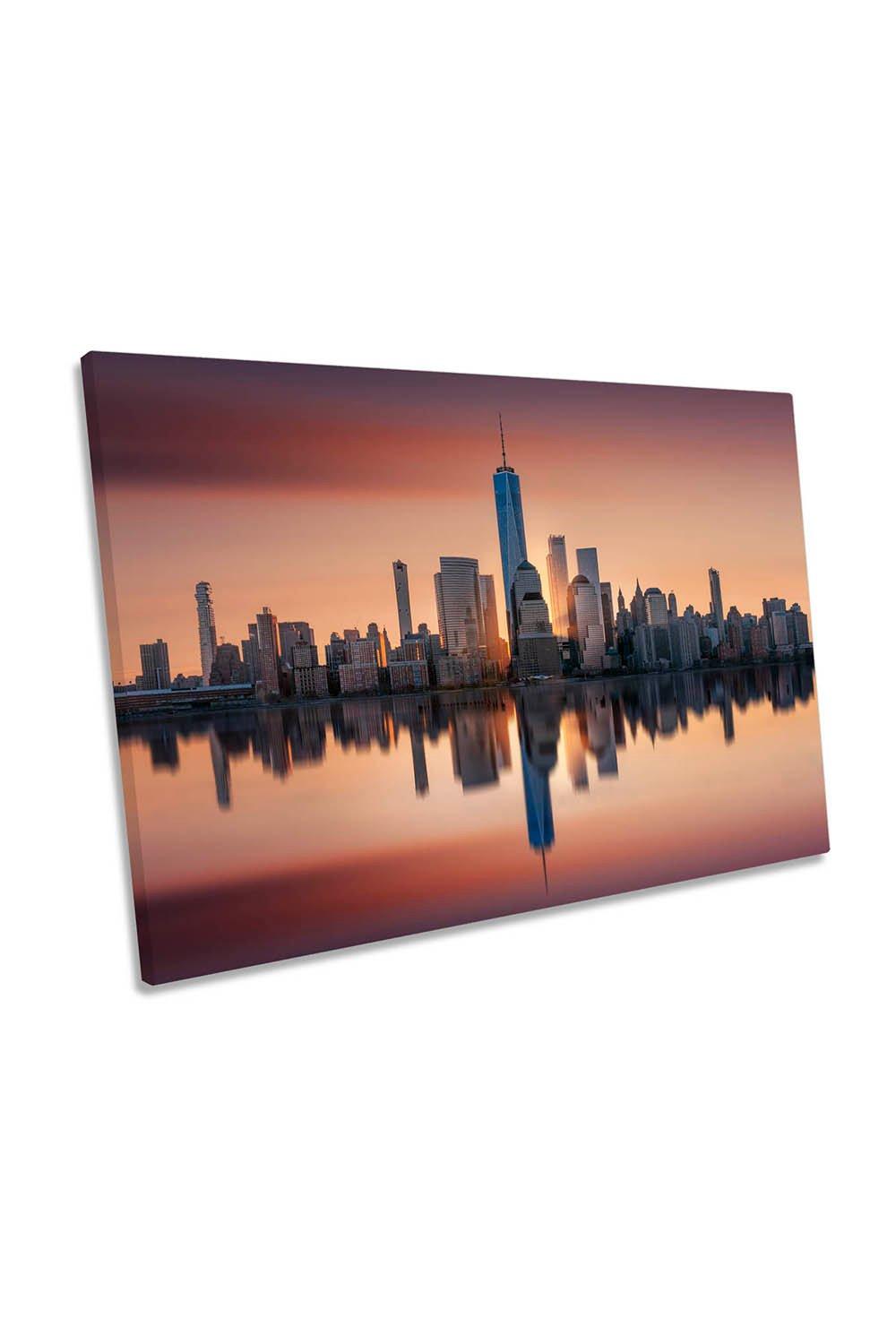 Unforgettable Sunset New York City Canvas Wall Art Picture Print