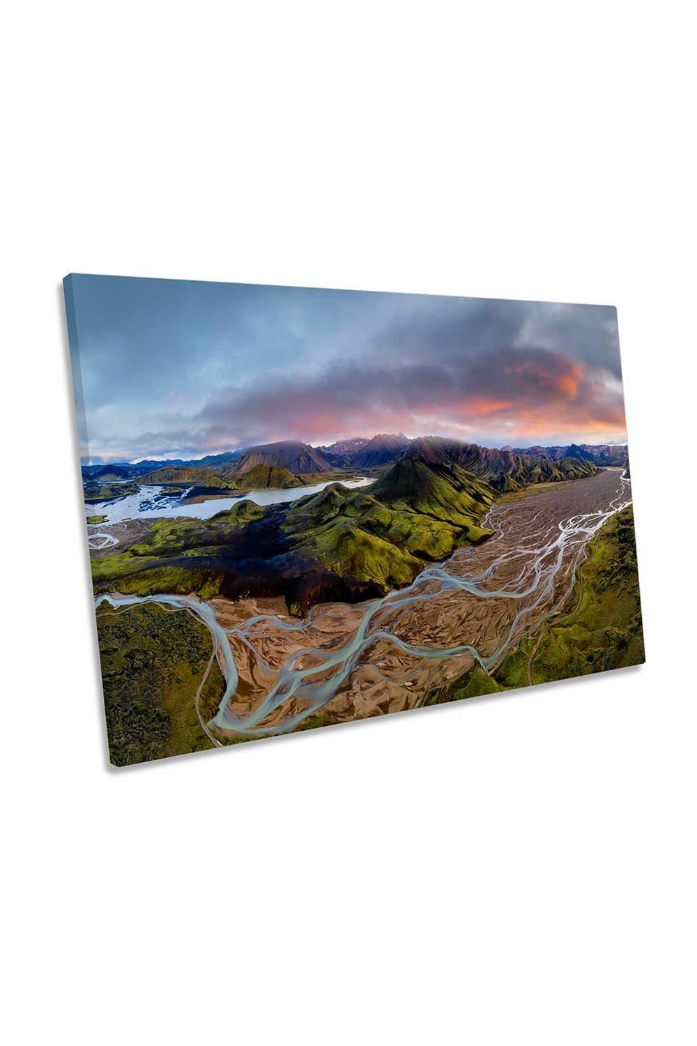 Necklace Meander Mountain Iceland Canvas Wall Art Picture Print