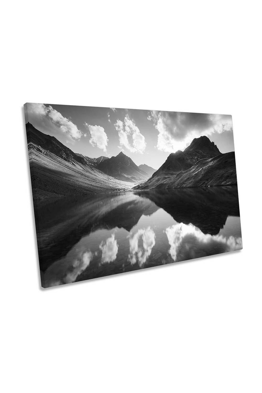 Mountain Reflection Switzerland Lake Canvas Wall Art Picture Print