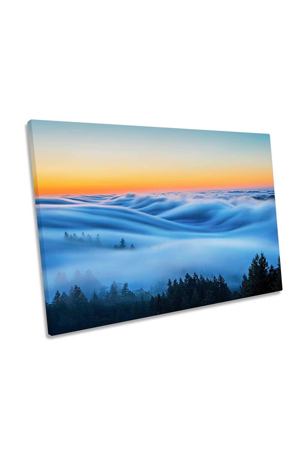 Flowing Sea of Clouds Sunrise Landscape Canvas Wall Art Picture Print
