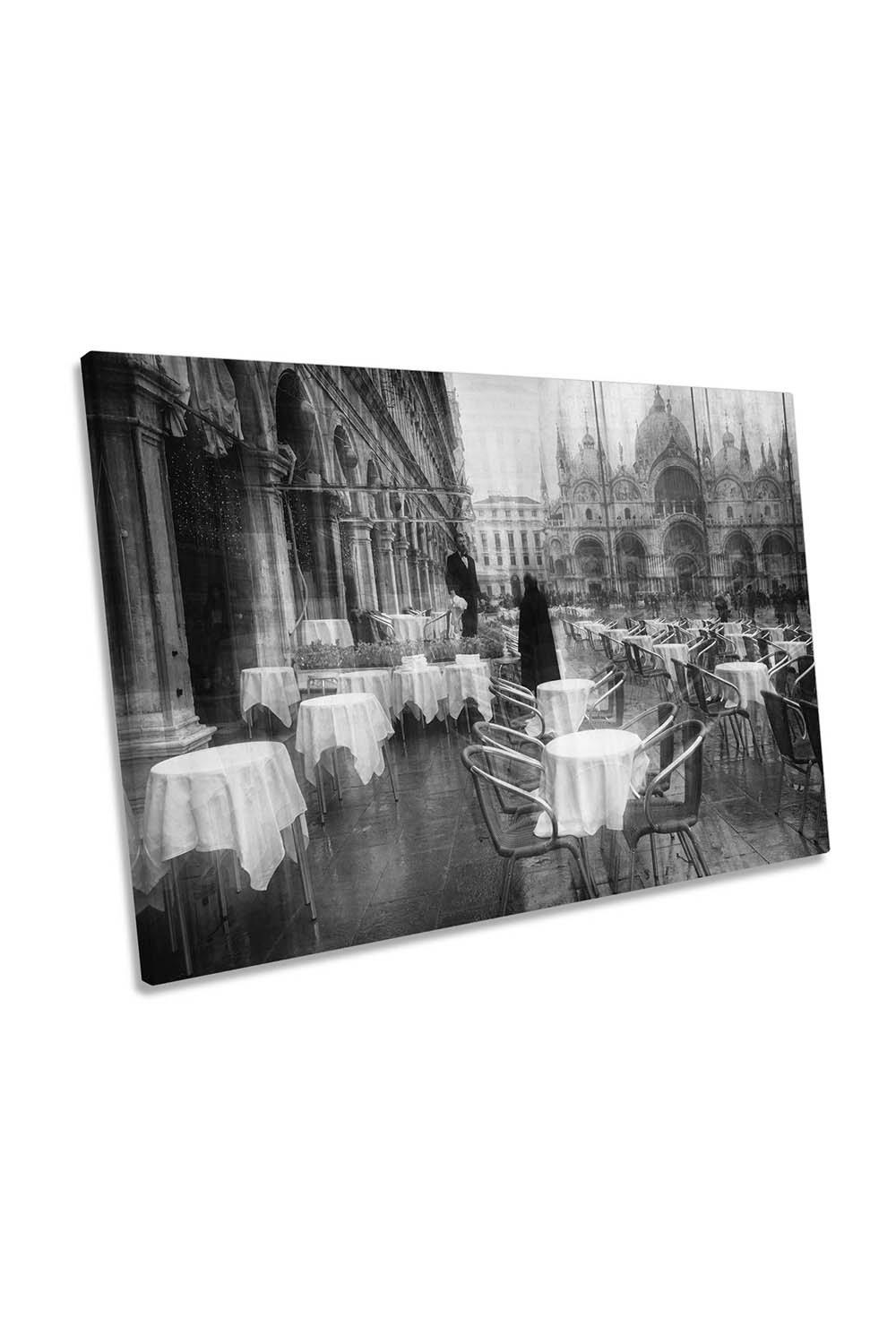 Table Reservation Venice Italy Restaurant Canvas Wall Art Picture Print