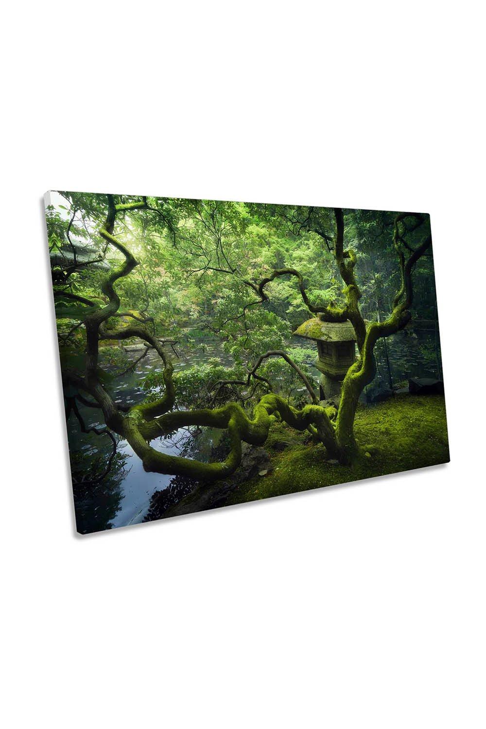 Japan Green Tree Zen Garden Canvas Wall Art Picture Print