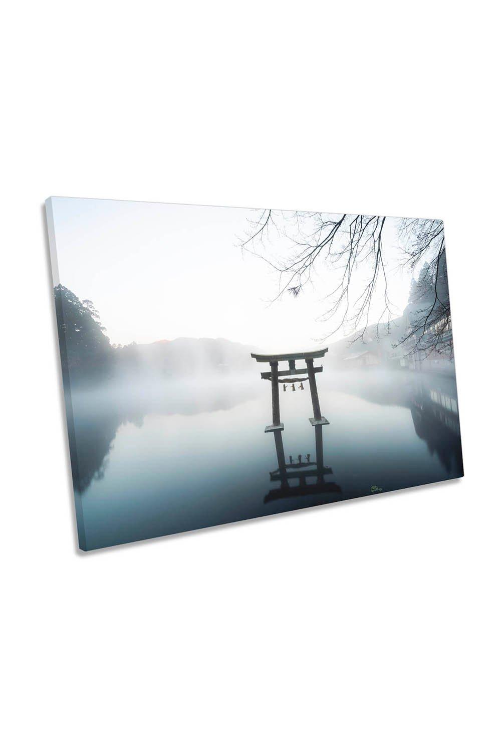 Misty Morning in Japan Zen Gate Canvas Wall Art Picture Print