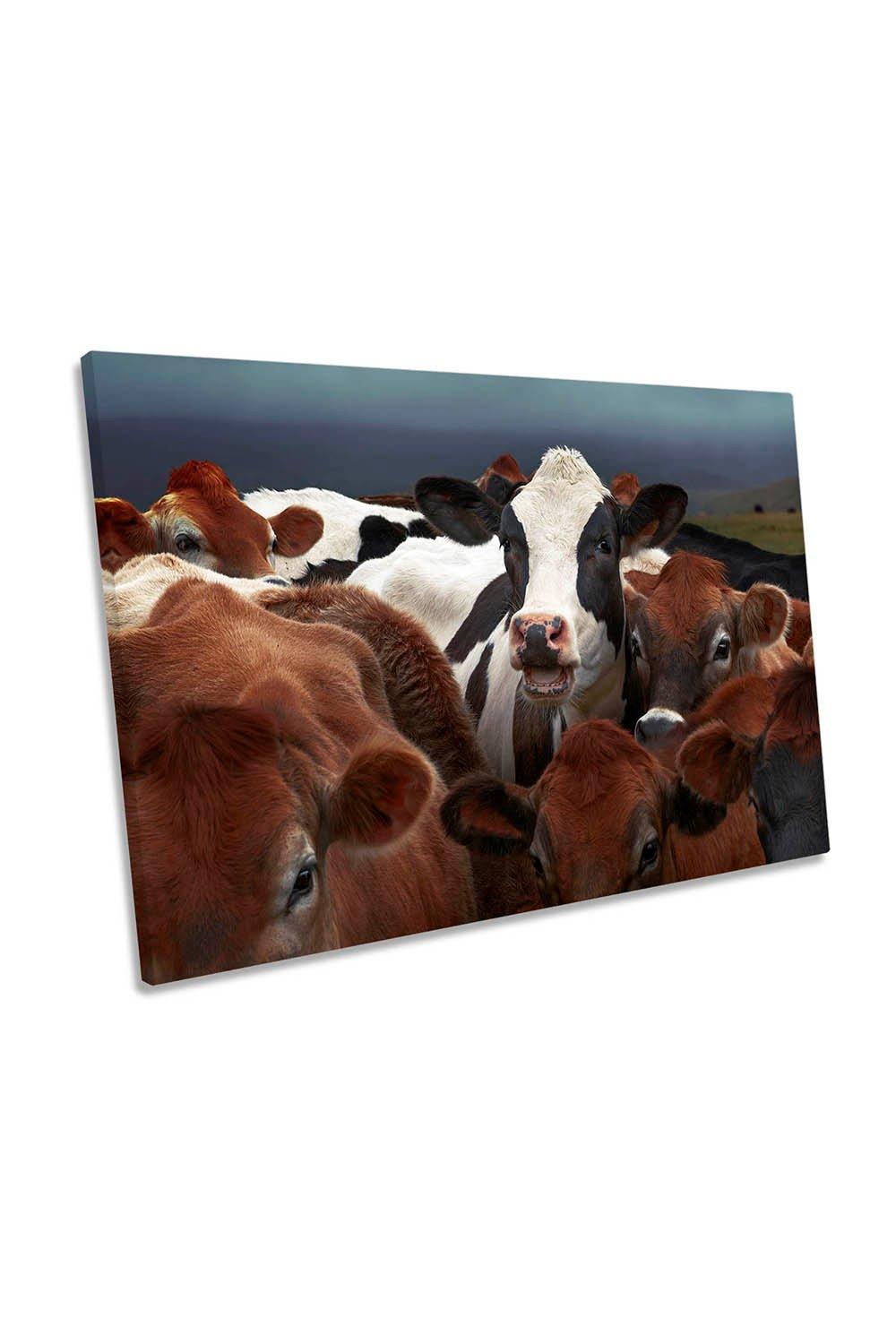 The Laughing Cow on the Farm Canvas Wall Art Picture Print