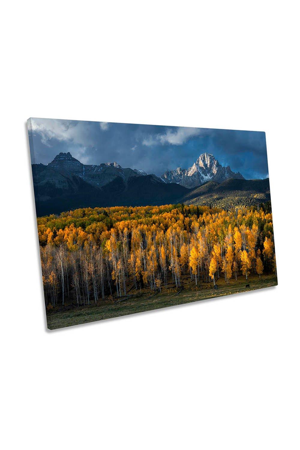 Mount Sneffels Aspen Autumn Landscape Canvas Wall Art Picture Print