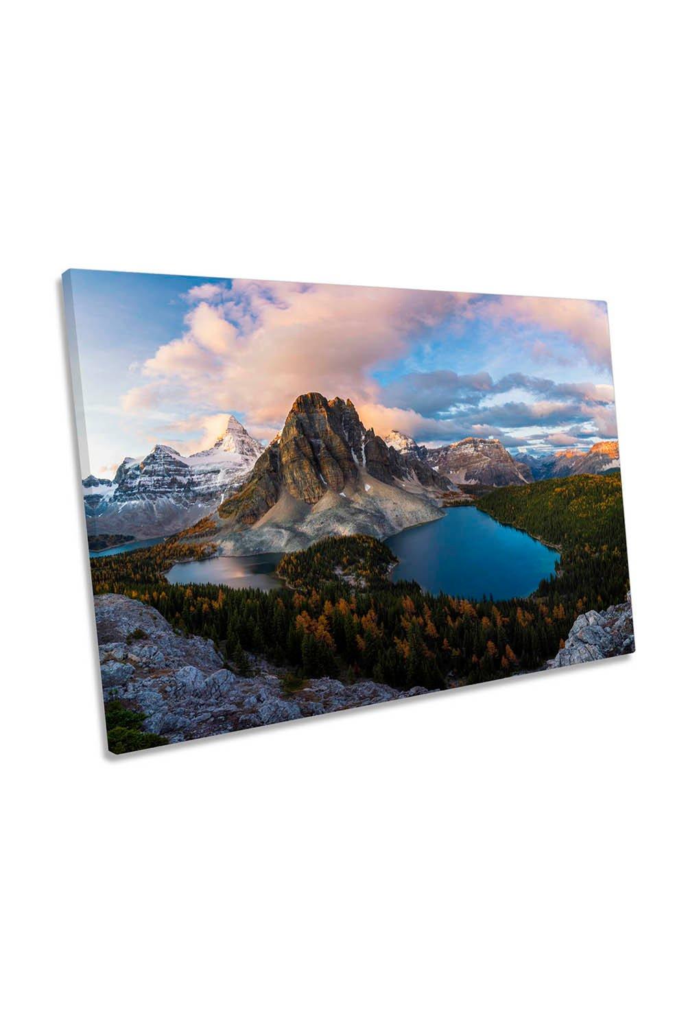 Mount Assiniboine Canada Sunrise Landscape Canvas Wall Art Picture Print