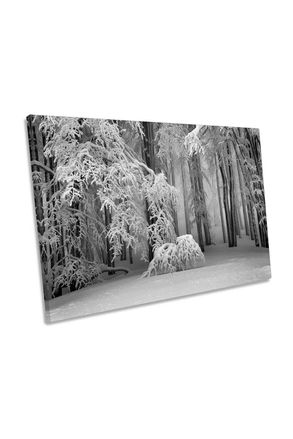 Perfect Winter Snow Landscape Forest Canvas Wall Art Picture Print