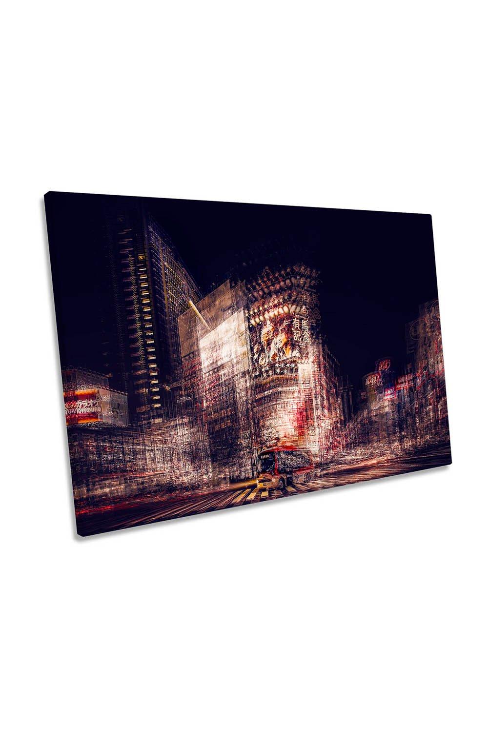 Urban Jungle of Tokyo City Abstract Canvas Wall Art Picture Print