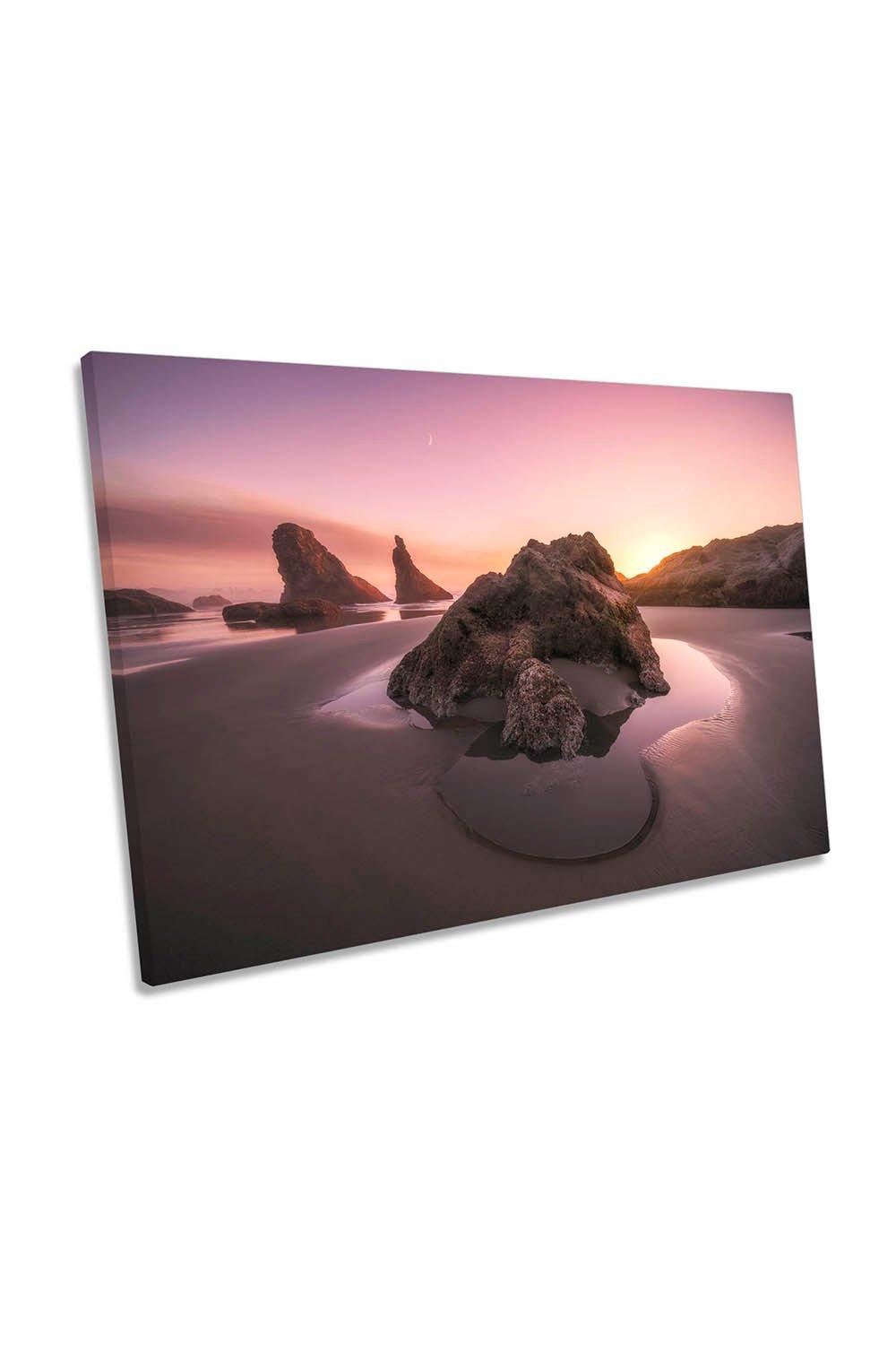 Unmatchable Glow Seascape Beach Canvas Wall Art Picture Print