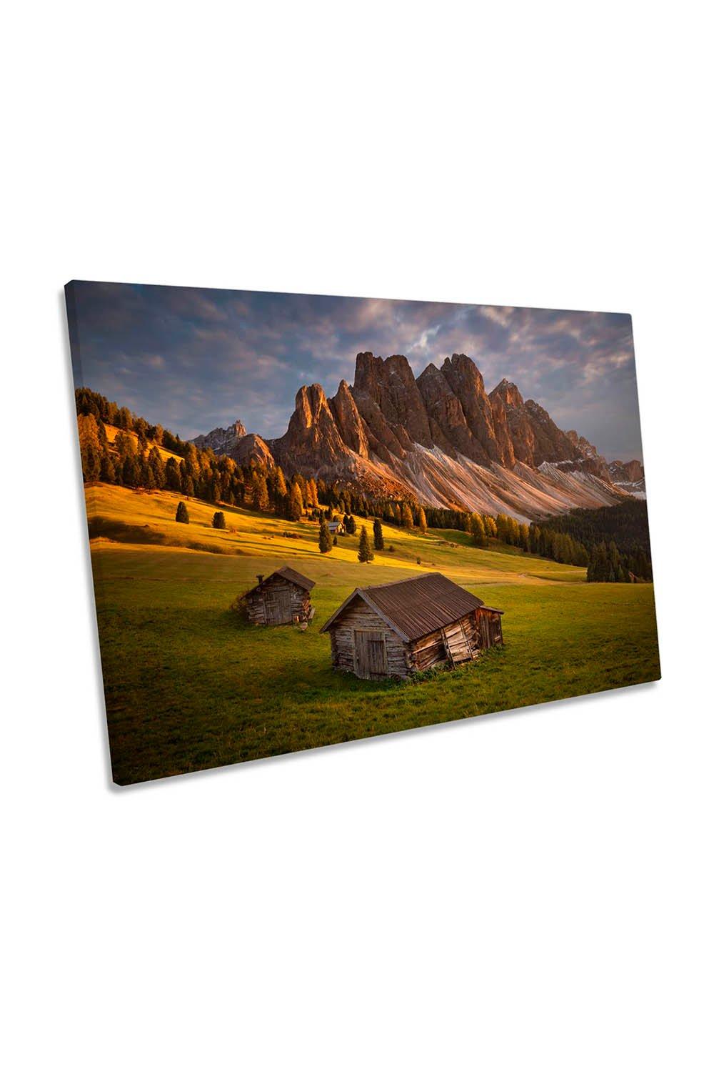 Alpine Evening Alps Mountains Canvas Wall Art Picture Print