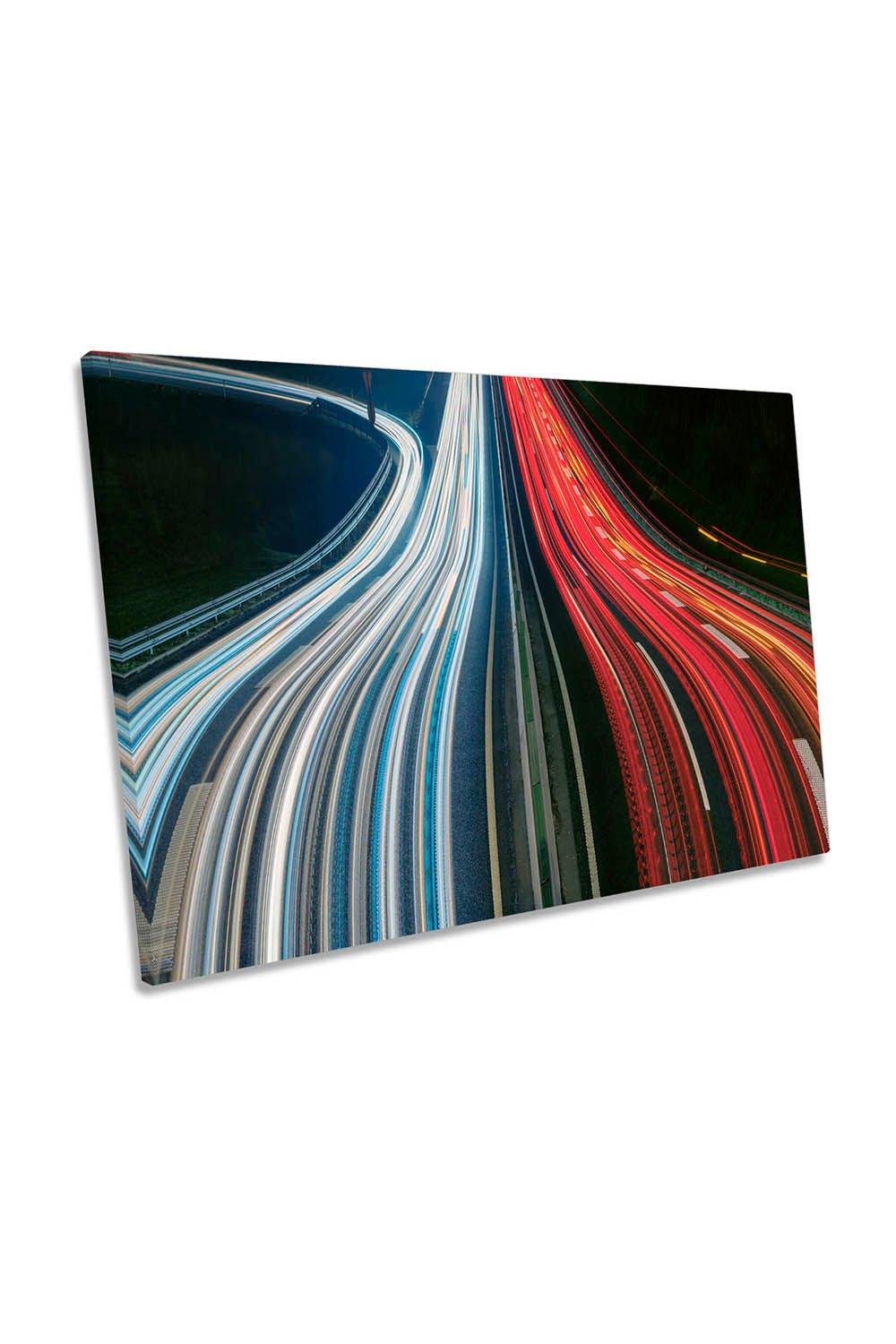 Light Up the Darkness Traffic Road Abstract Canvas Wall Art Picture Print