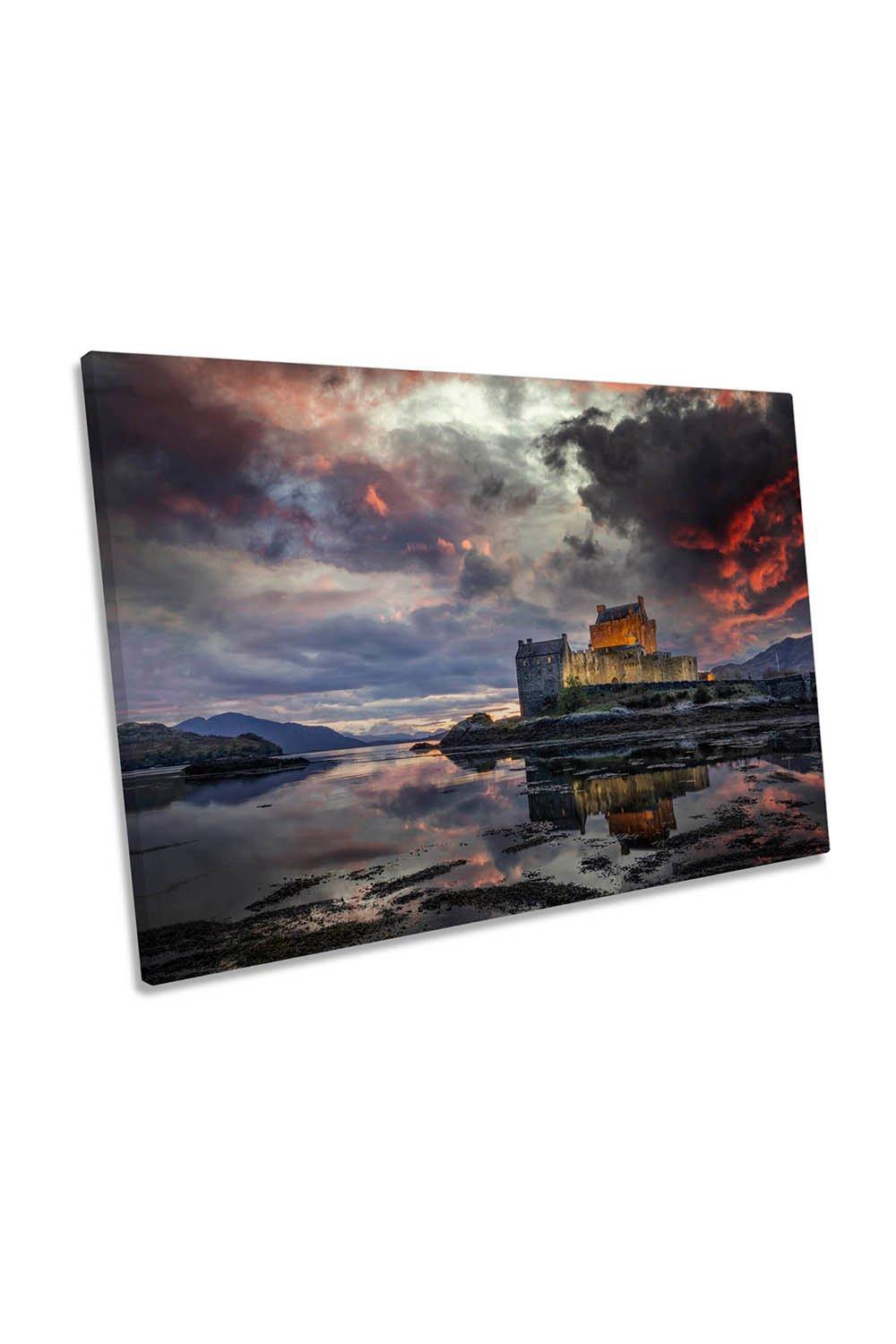 Eilean Donan Castle After Sunset Scotland Canvas Wall Art Picture Print