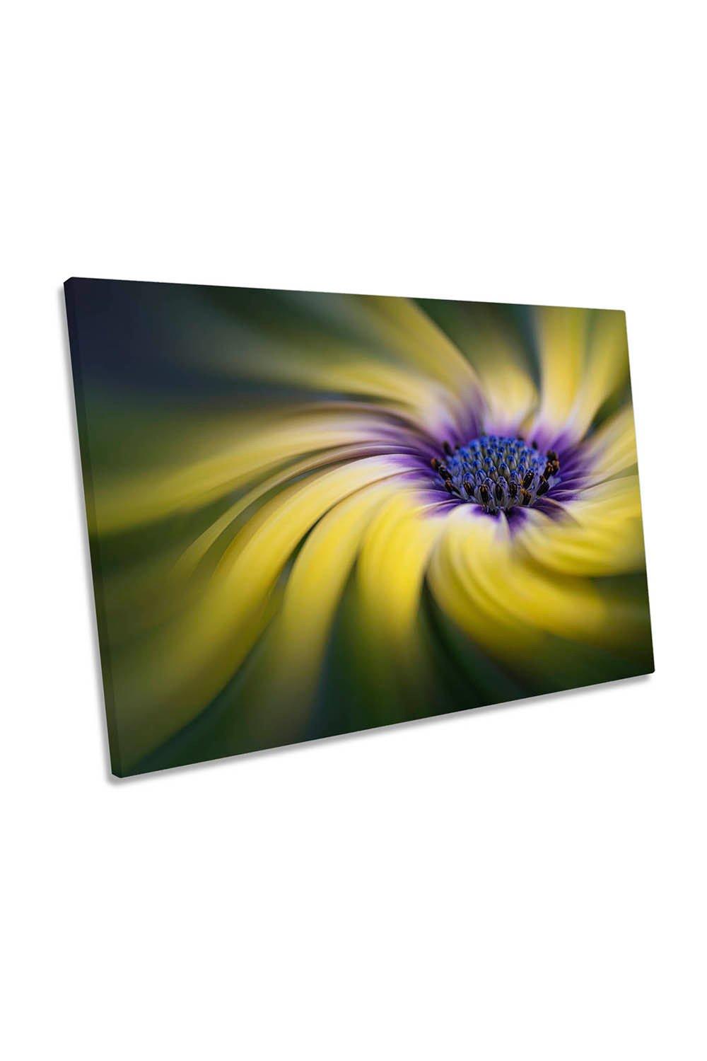 Dancing Yellow Daisy Flower Floral Canvas Wall Art Picture Print