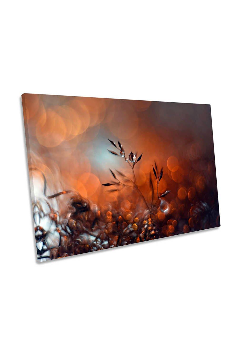 Bubbling of Happiness Water Drop Floral Canvas Wall Art Picture Print