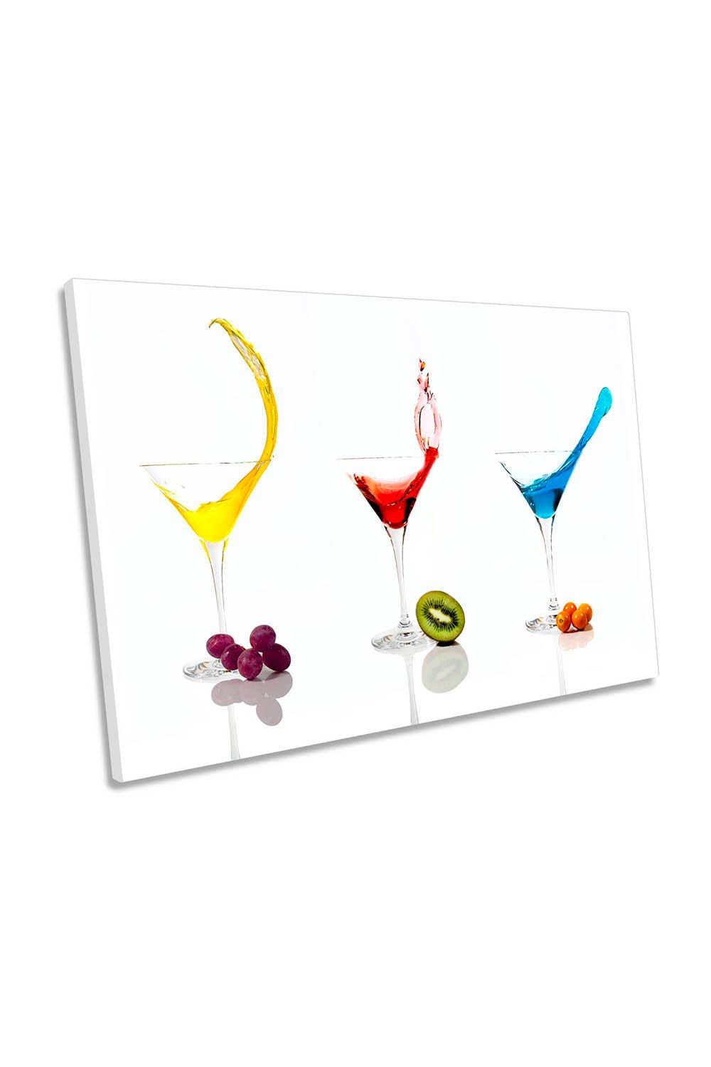 Cocktails and Fruit Glasses Kitchen Canvas Wall Art Picture Print