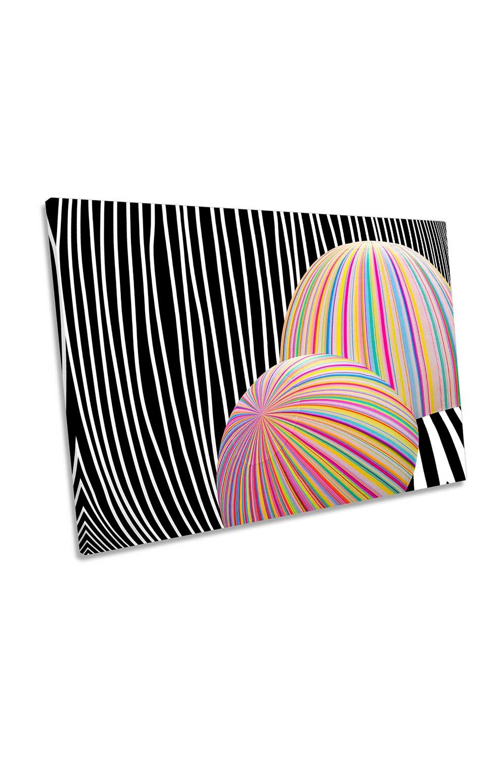 Abstract Expression Rainbow Umbrellas Canvas Wall Art Picture Print