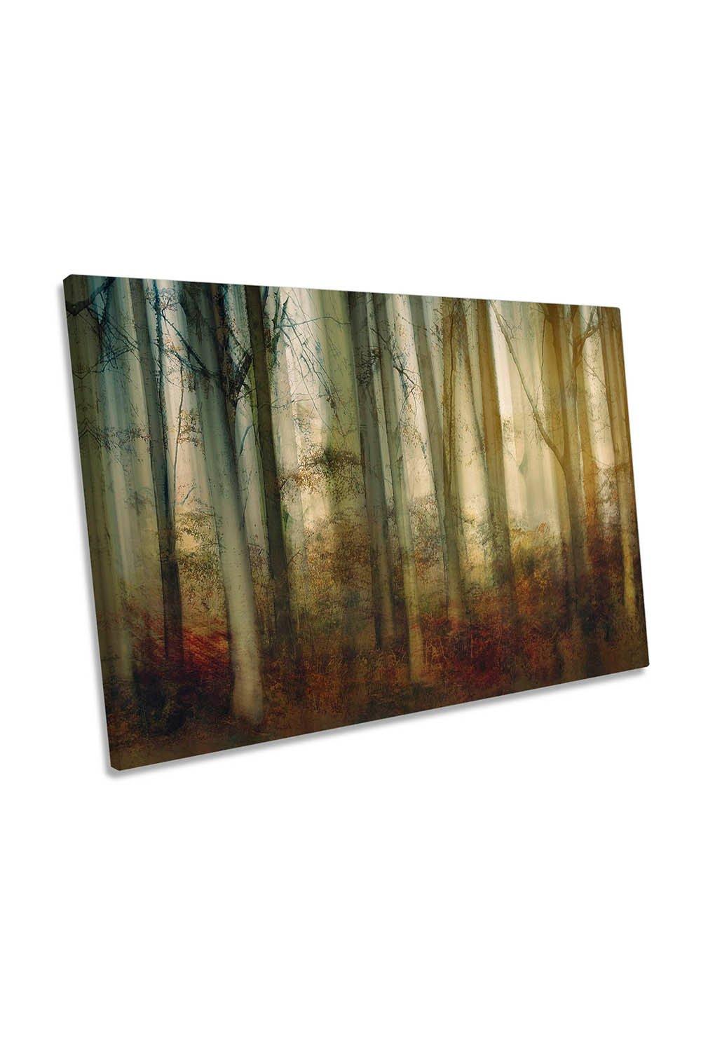 Autumn Light Forest Double Exposure Canvas Wall Art Picture Print