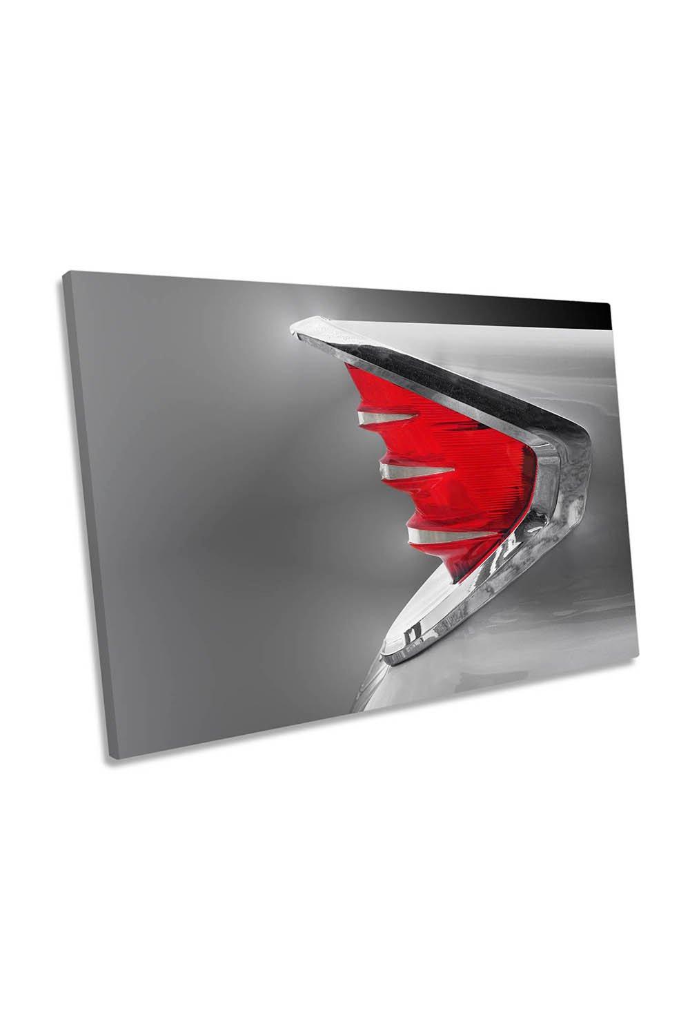 US classic Car 1960 Fire Flite Tail Fin Grey Canvas Wall Art Picture Print