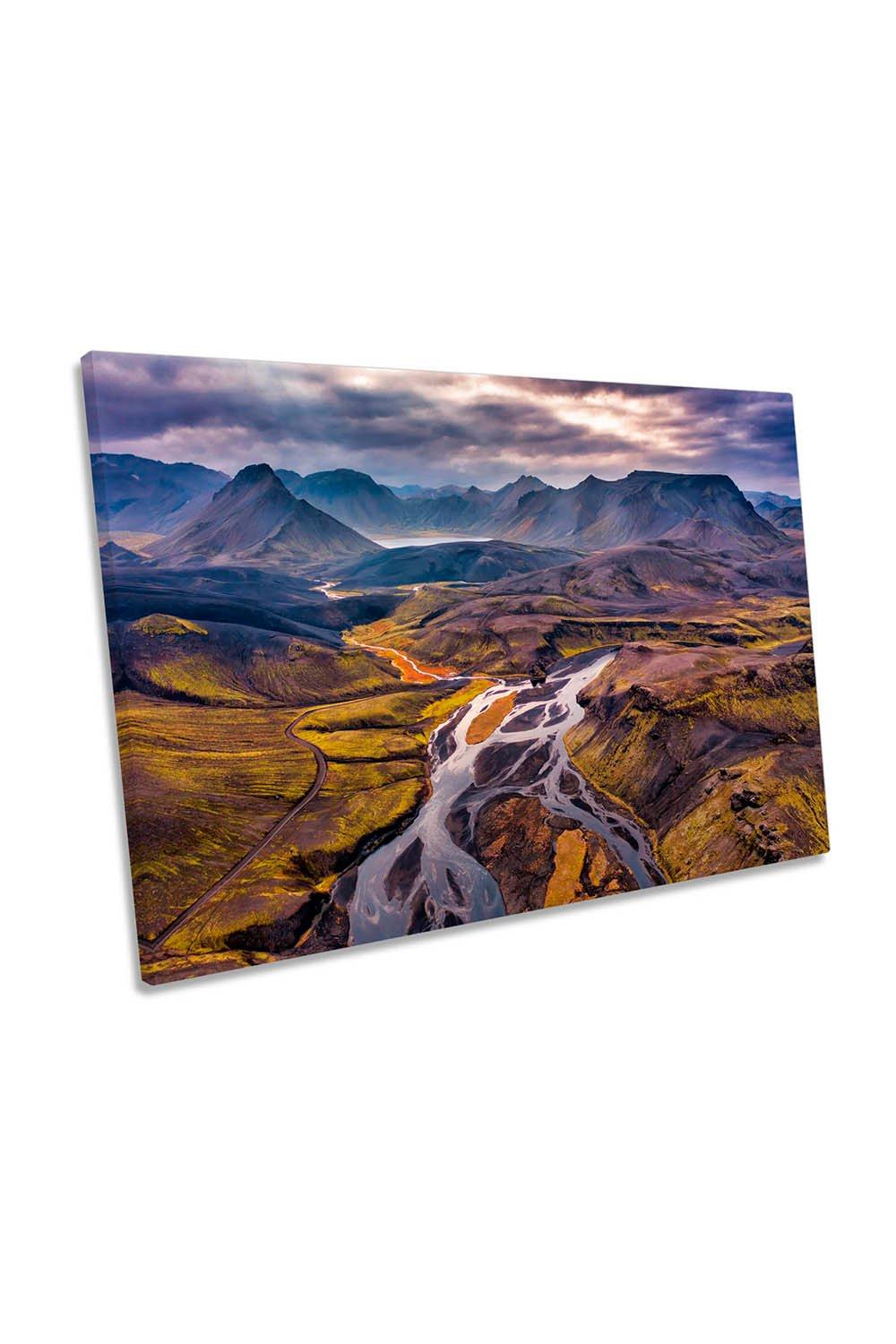 Over the Highland Mountains Iceland Canvas Wall Art Picture Print
