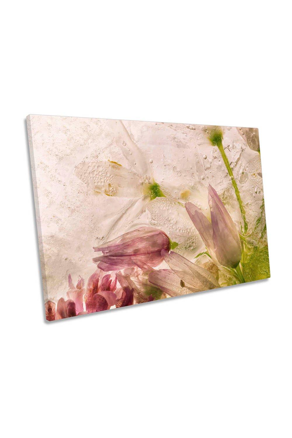 Glacial Rose Floral Flower Canvas Wall Art Picture Print