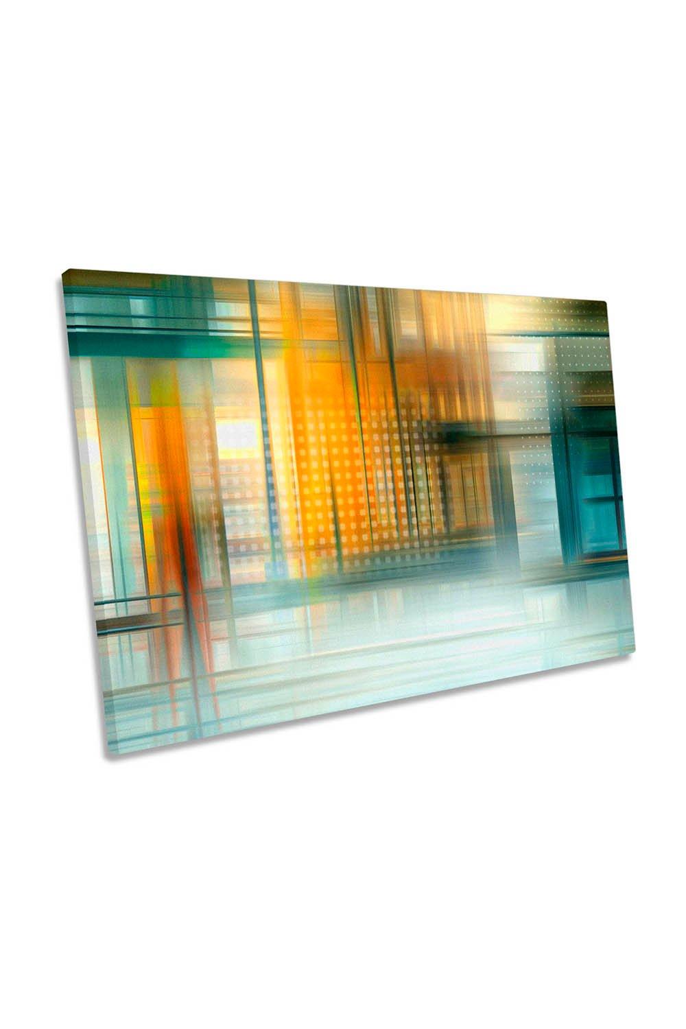 Abstract Walking Orange Canvas Wall Art Picture Print