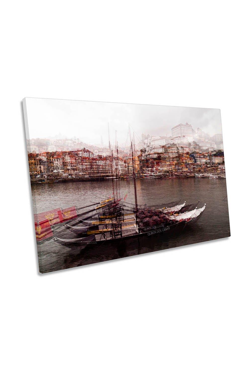 Porto Harbour Portugal Marina Abstract Canvas Wall Art Picture Print