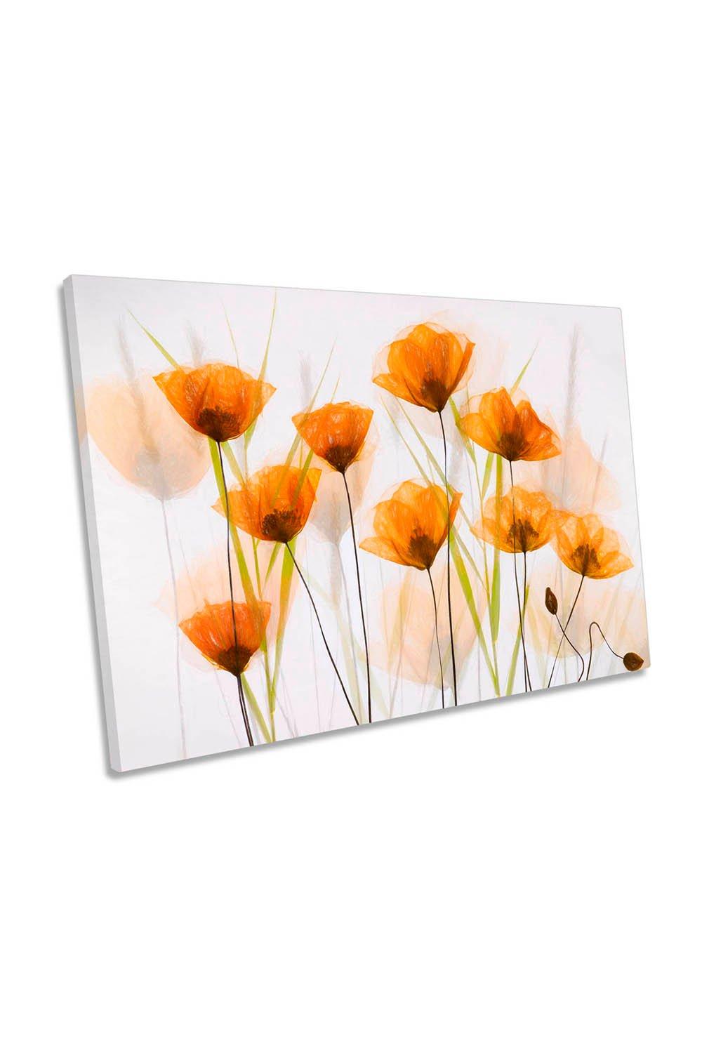 Poppy Flower Art Orange Petals Canvas Wall Art Picture Print