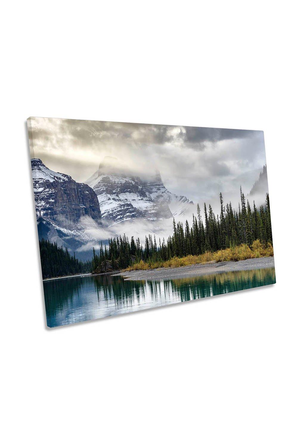 Morning in the Rockies Mountain Landscape Canvas Wall Art Picture Print