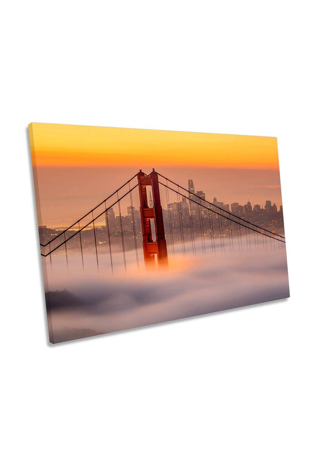 The San Francisco Fog Golden Gate Bridge Canvas Wall Art Picture Print