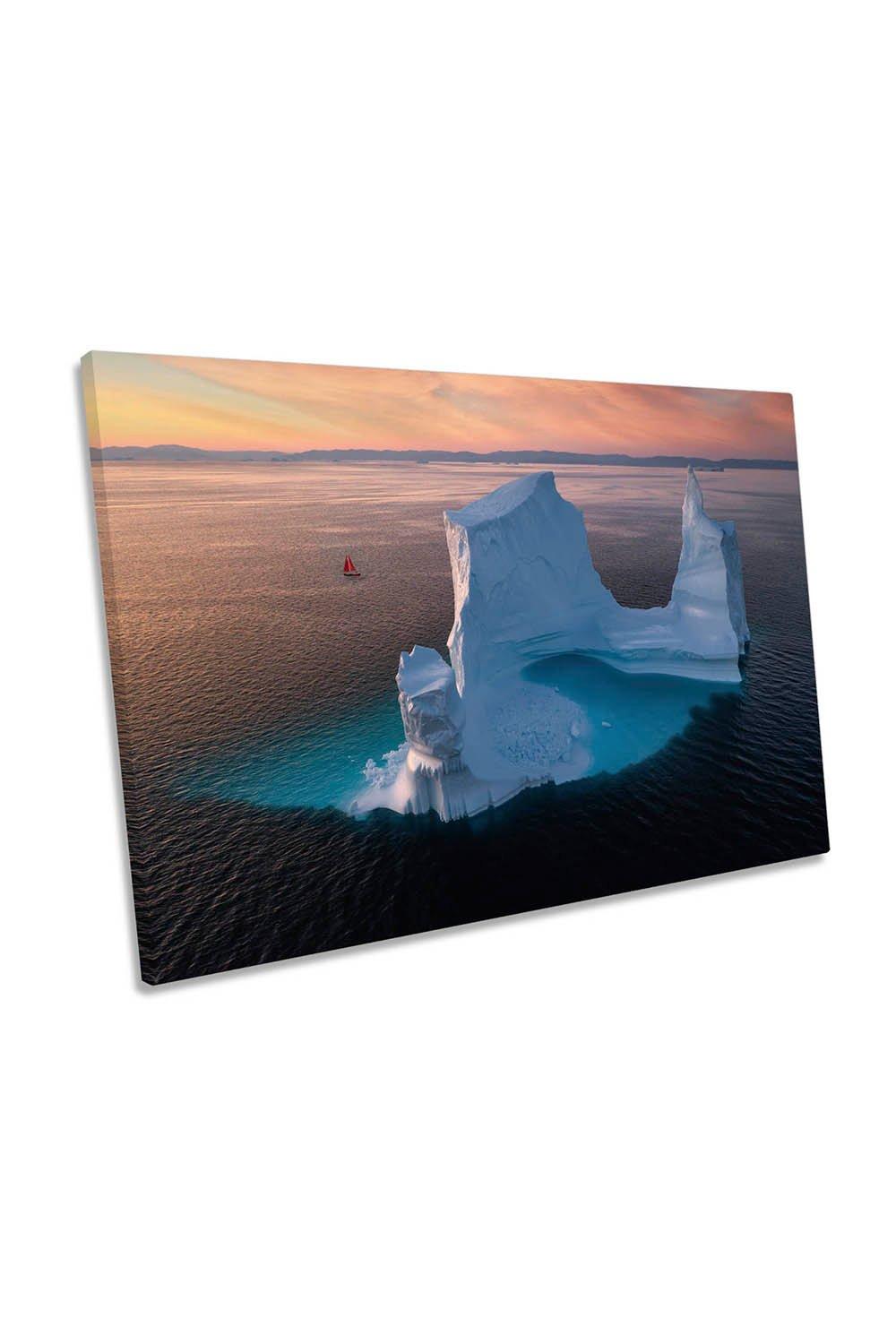 Ephemeral Giants Iceberg Sail Boat Canvas Wall Art Picture Print
