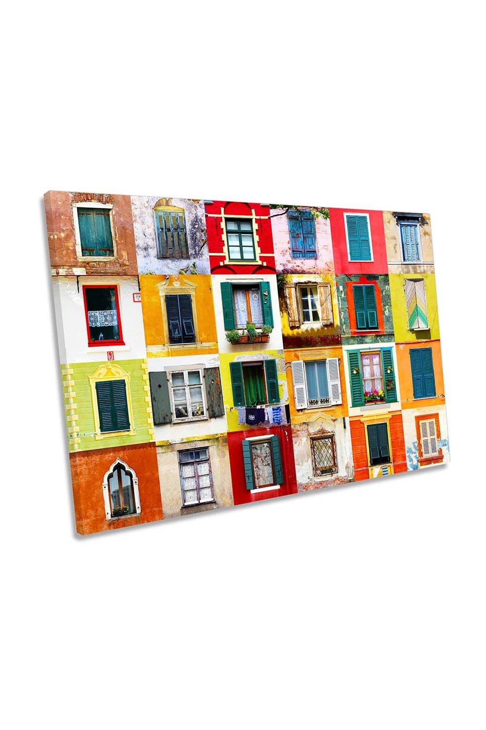 Just Windows and Shutters Home Canvas Wall Art Picture Print